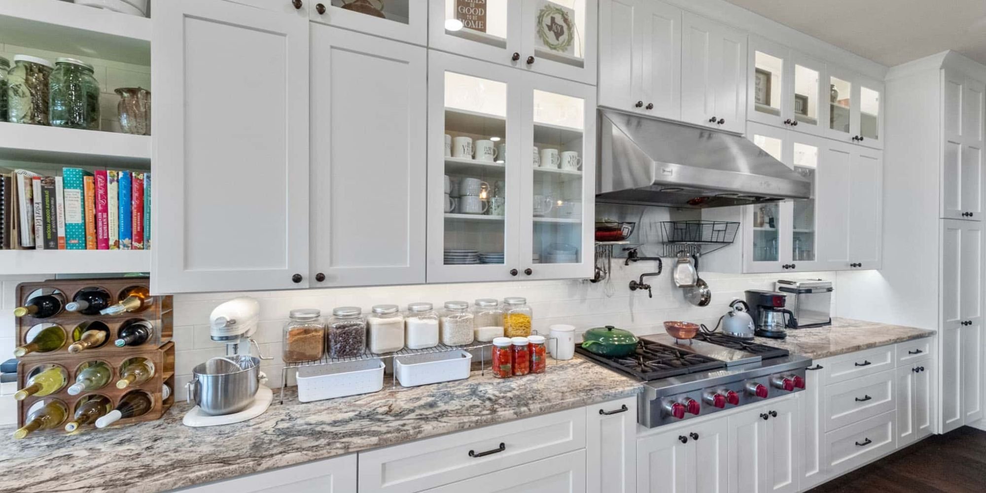 Frisco kitchen remodel with lower cabinets, open shelving, and ADA-friendly design focused on aging in place by Elite Remodeling