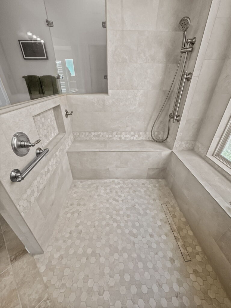 Bathroom remodeling project at Varjian by Elite Remodeling
