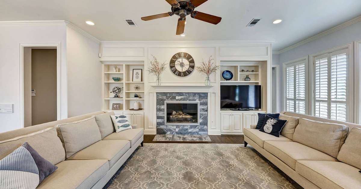 Living room of a whole home remodel